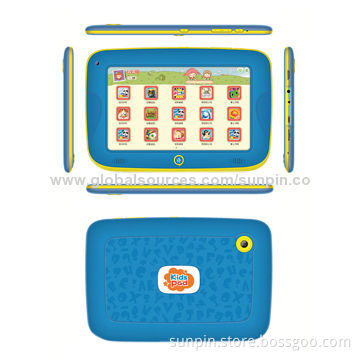 7-inch early education kids tablet PC 1024*600 TN with front/back camera 0.3/2.0mp Dual-core RK3168